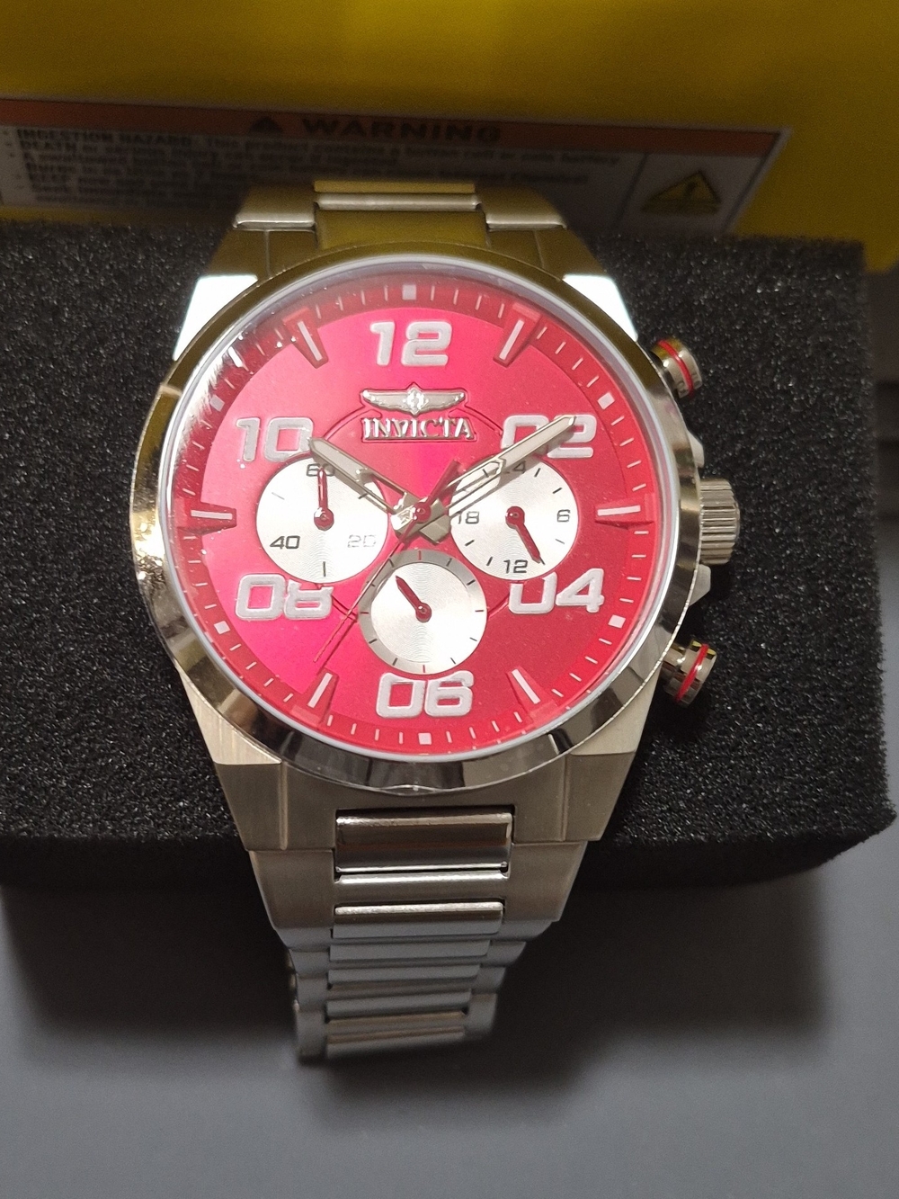 Invicta Specialty Verve Men's Stainless Steel Watch with Red Dial